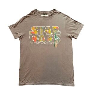 Vintage Star Wars T-Shirt Gray In A Galaxy Far Far‎ Away Graphic Tee Size M NWT